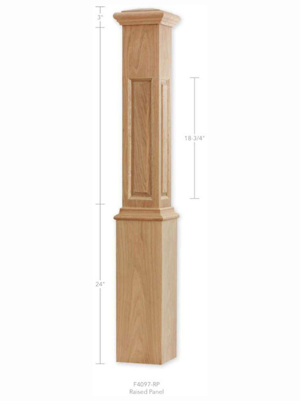 F4097-RP Raised Panel Large Box Newel Post