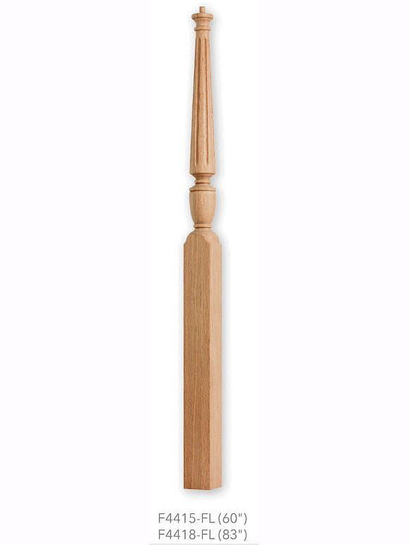 F4415-FL Fluted Pin Top Landing Newel Post