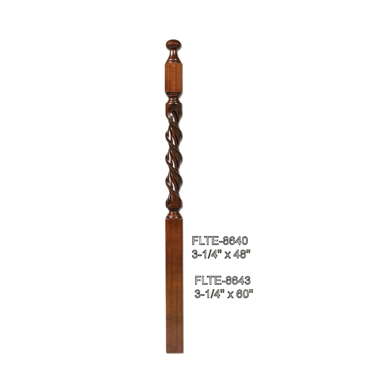 FLTE-8640 48" Flourentine Newel Post, Ball Top (2)