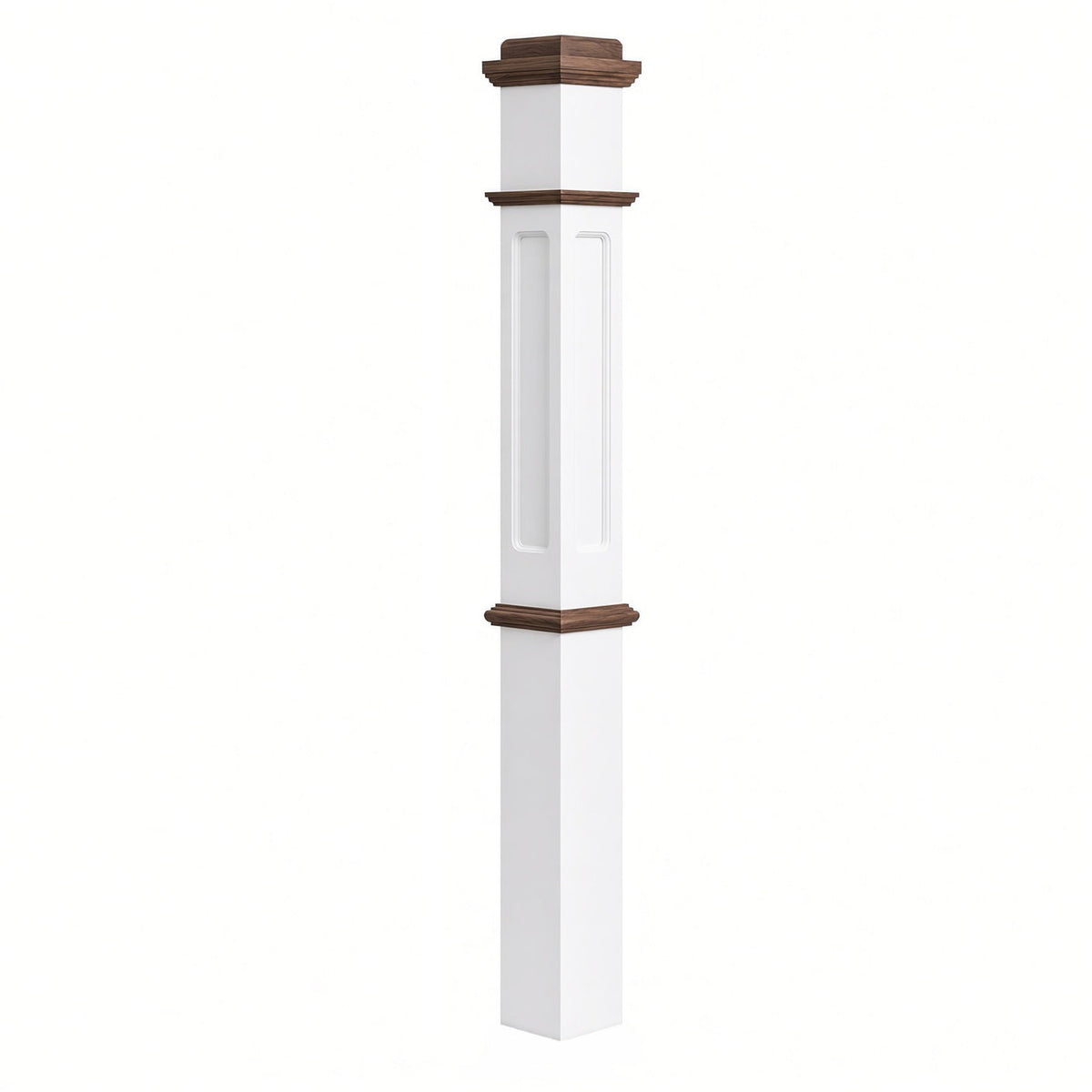 FP-4375-PSST CNC Flat Panel 4-3/4" x 62" Box Newel Post, Primed with Special Species Trim