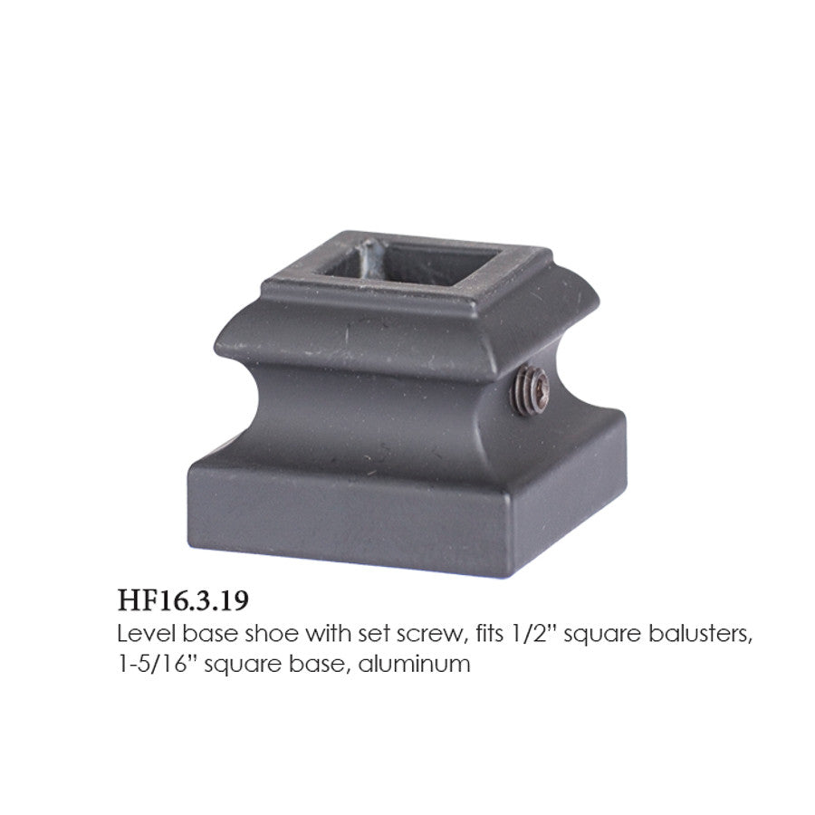 HF16.3.19 Flat Shoe with Set Screw for 12mm (1/2") Balusters