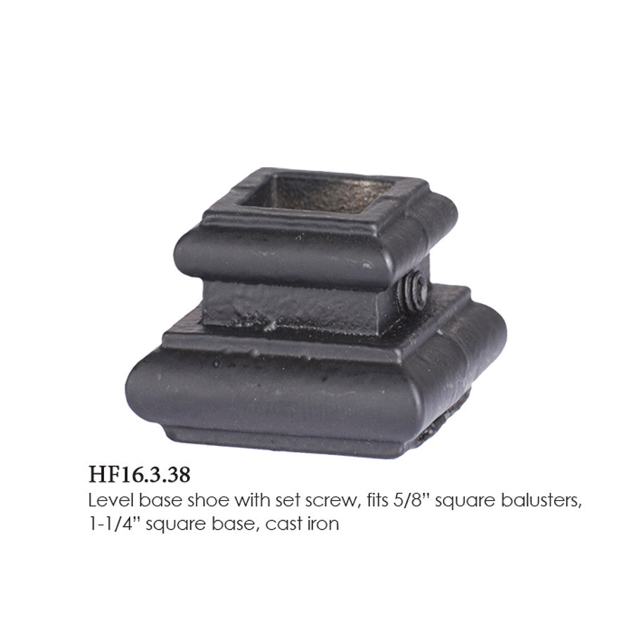 HF16.3.38 Flat Shoe for 5/8" 16mm Balusters, with Set Screw
