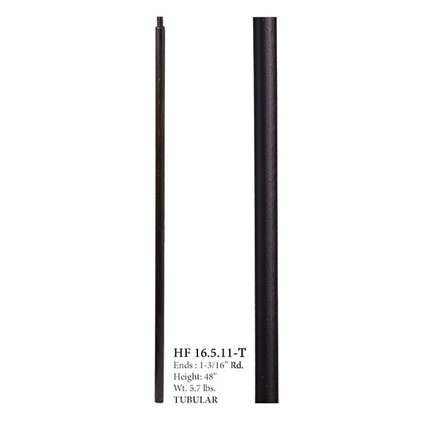 HF16.5.11-T 1-3/16" Ash Gray Plain Round Iron Newel Post
