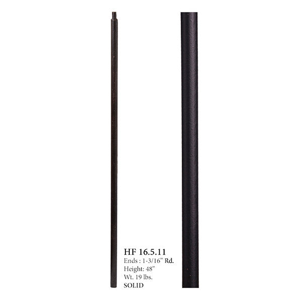HF16.5.11 1-3/16" Plain Round Iron Newel Post