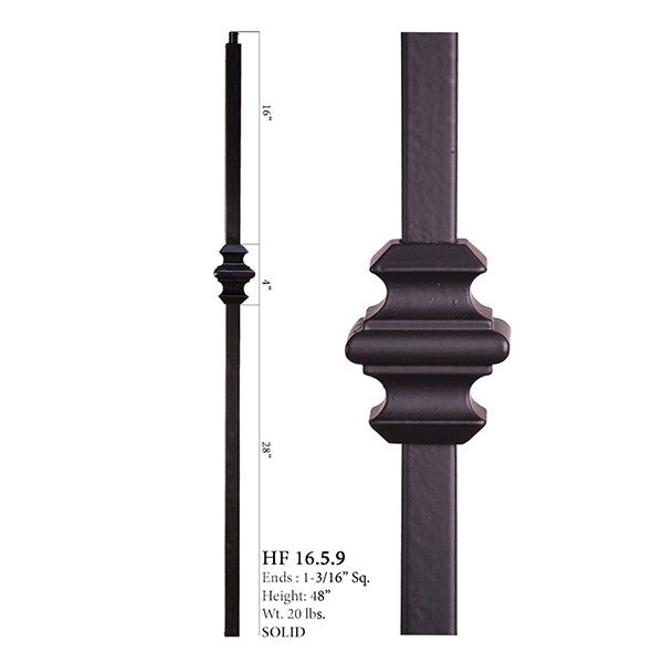 HF16.5.9 Single Knuckle Iron Newel Post