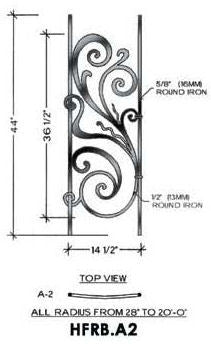HFRB.A2 Rebecca Radius Balcony Iron Panel