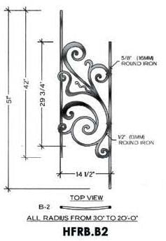 HFRB.B2 Rebecca Radius Rake Iron Panel