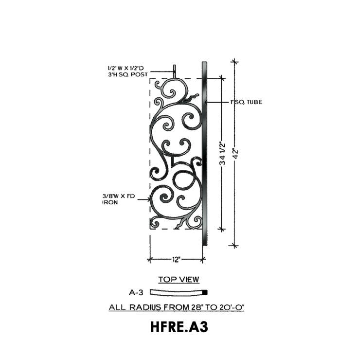 HFRE.A3 Curved Iron Balcony Panel