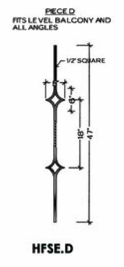 HFSE.D Double Star Seville Iron Baluster