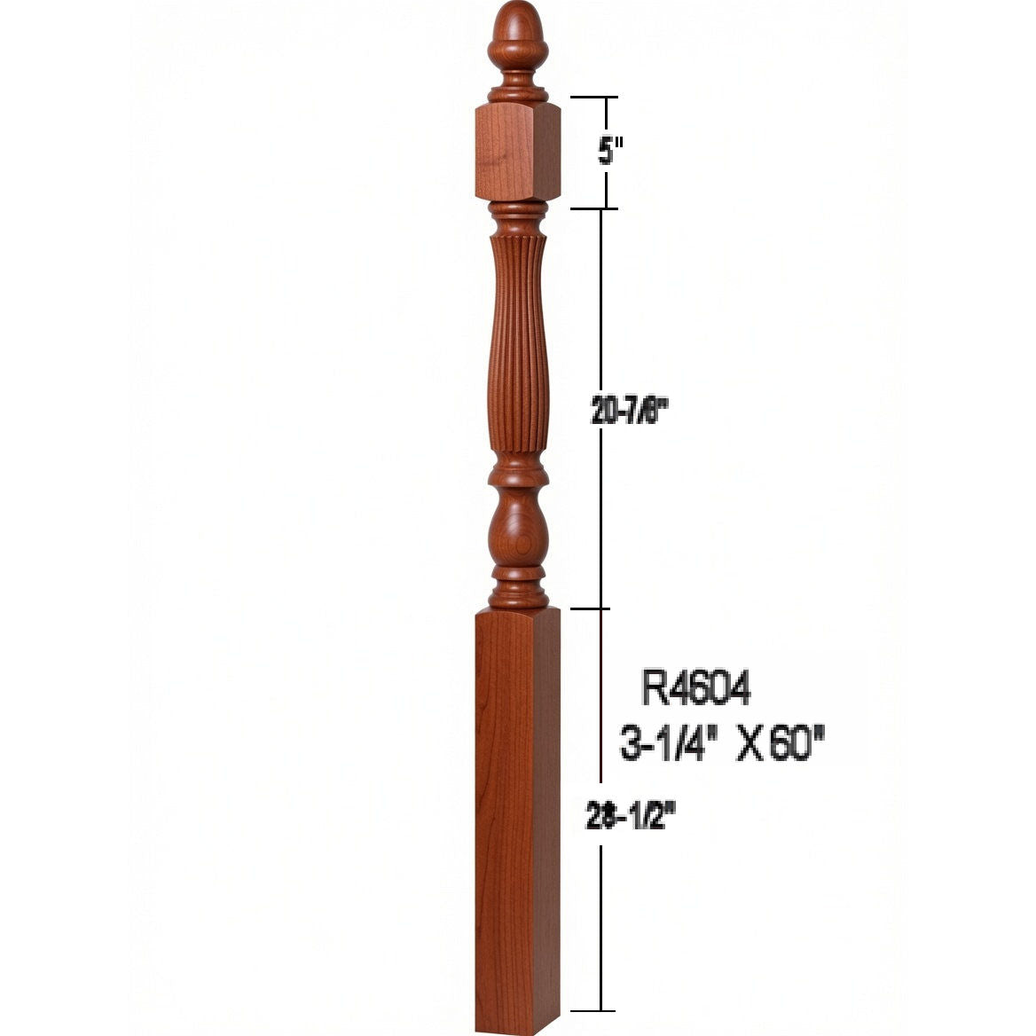 R-4604 Reeded Newel Post