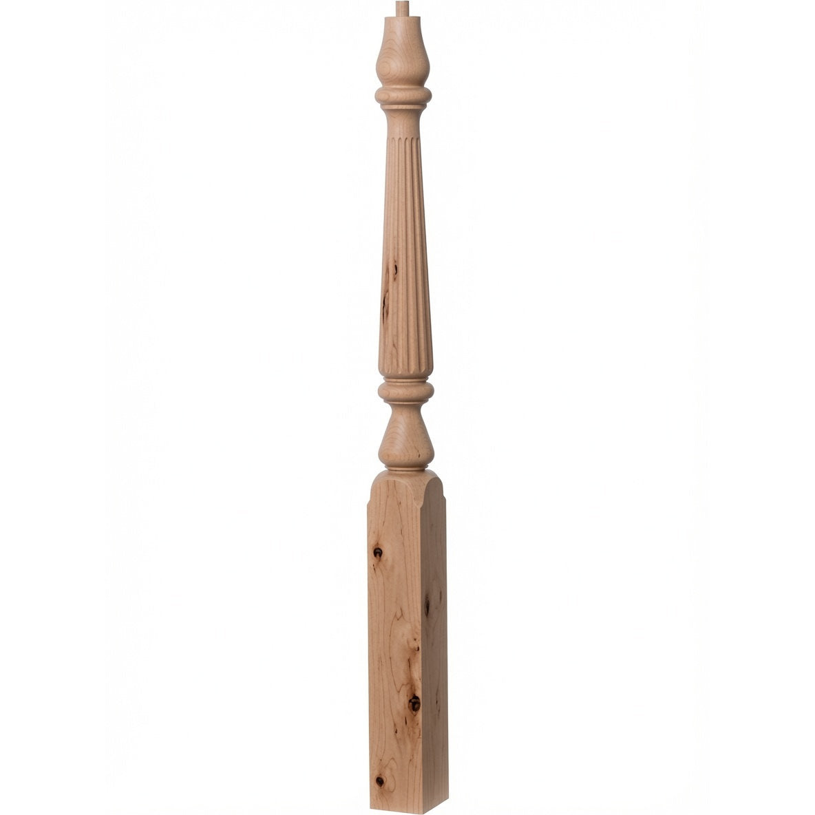 R-4811 (48"), or R-4815 (60") Ohio Series Pin Top Newel Post, Knotty Alder