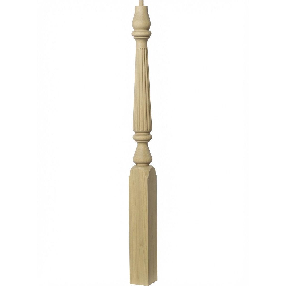 R-4811 (48") or R-4815 (60") Reeded Ohio Pin Top Newel Post, Poplar