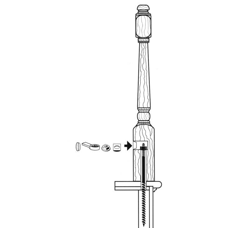 3101 Sure-Tite Newel Fastener installation example