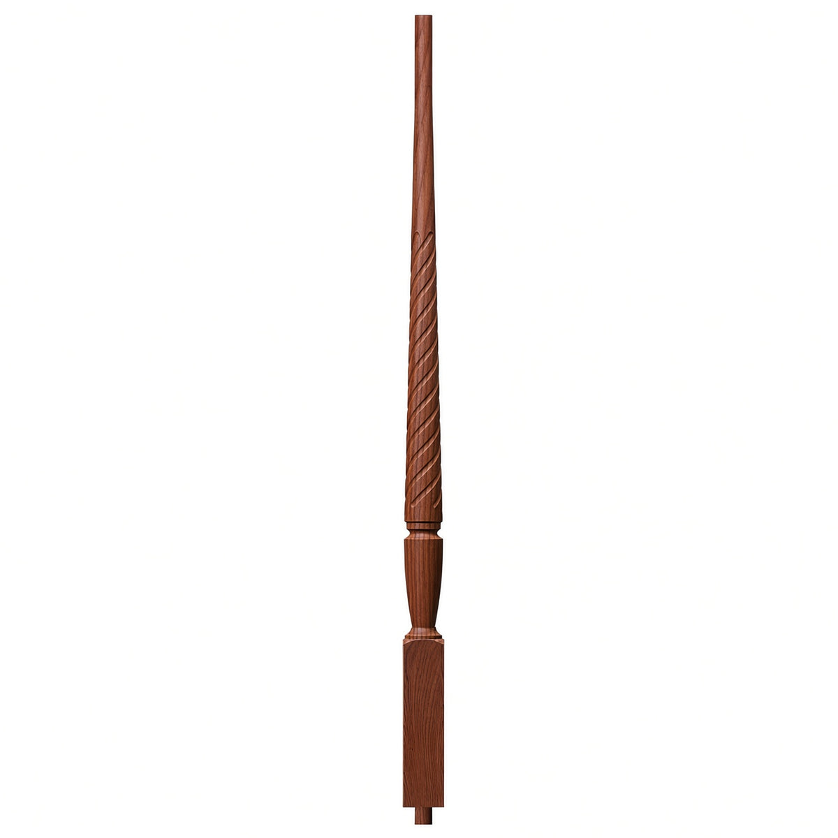 T-2015 1-3/4" Twist Bunker Hill Stair Baluster, Available in 31", 34", 36", 39", 42", and 48", Brazilian Cherry