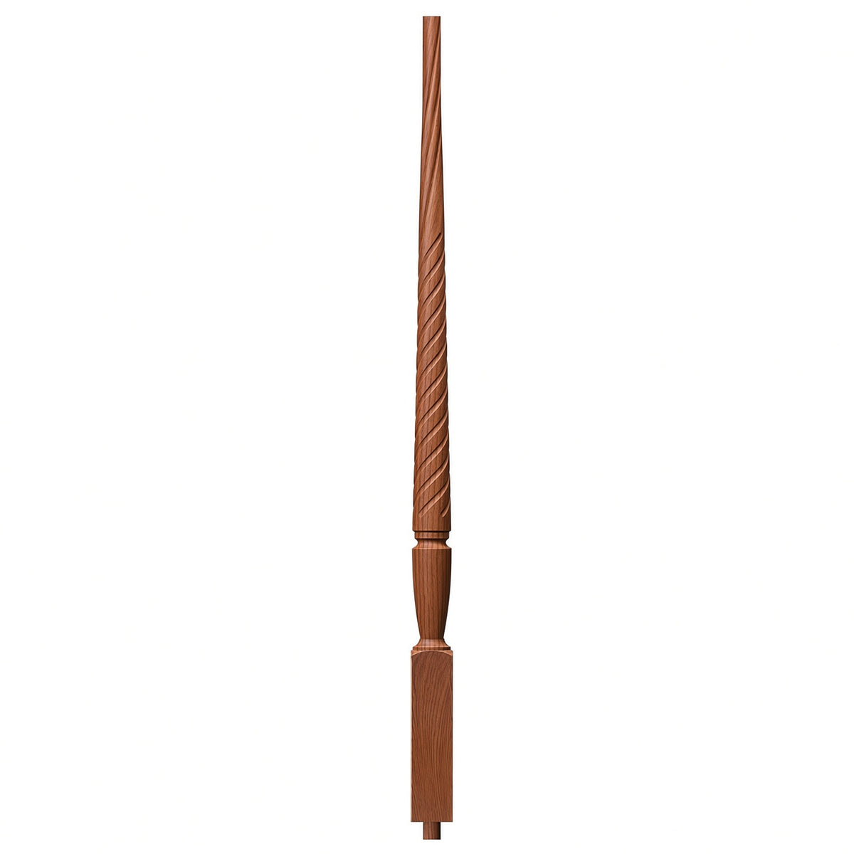 T-2015 1-3/4" Twist Bunker Hill Stair Baluster, Available in 31", 34", 36", 39", 42", and 48", Mahogany