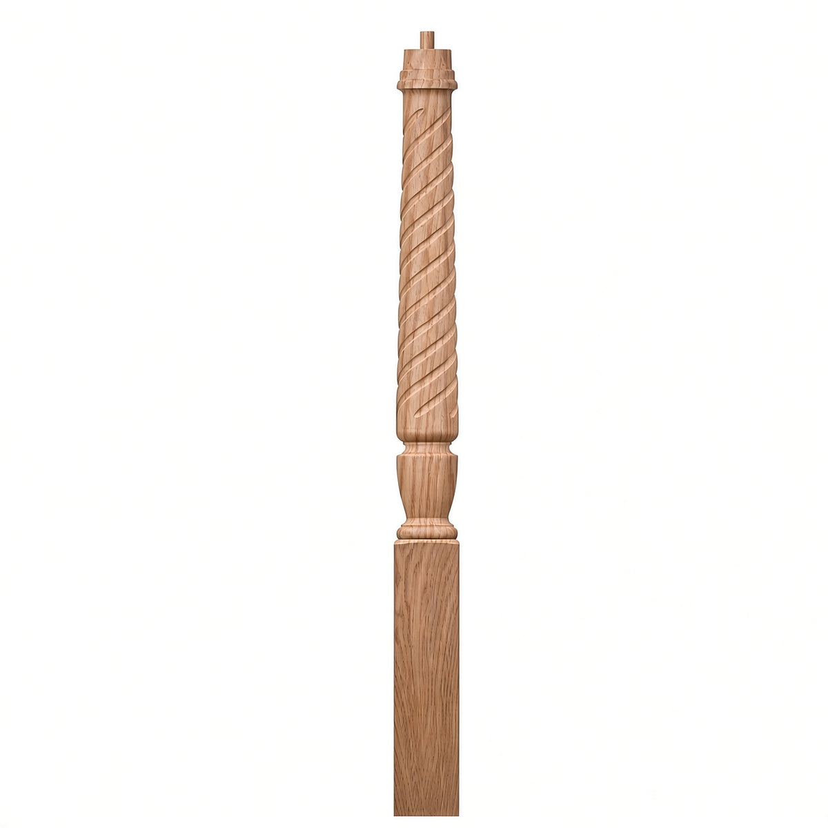 T-3010 (3-1/2" x 43"), or T-3011 (3-1/2" x 48") Twist Pin Top Bunker Hill Starting Newel Post, Alder