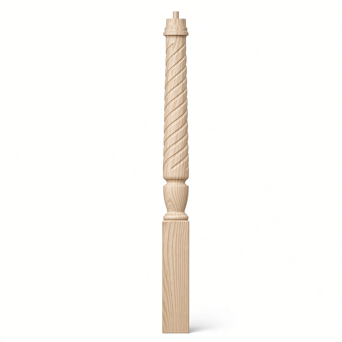 T-3010 (3-1/2" x 43"), or T-3011 (3-1/2" x 48") Twist Pin Top Bunker Hill Starting Newel Post, Ash