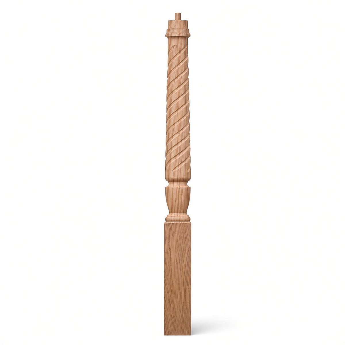T-3010 (3-1/2" x 43"), or T-3011 (3-1/2" x 48") Twist Pin Top Bunker Hill Starting Newel Post, Beech