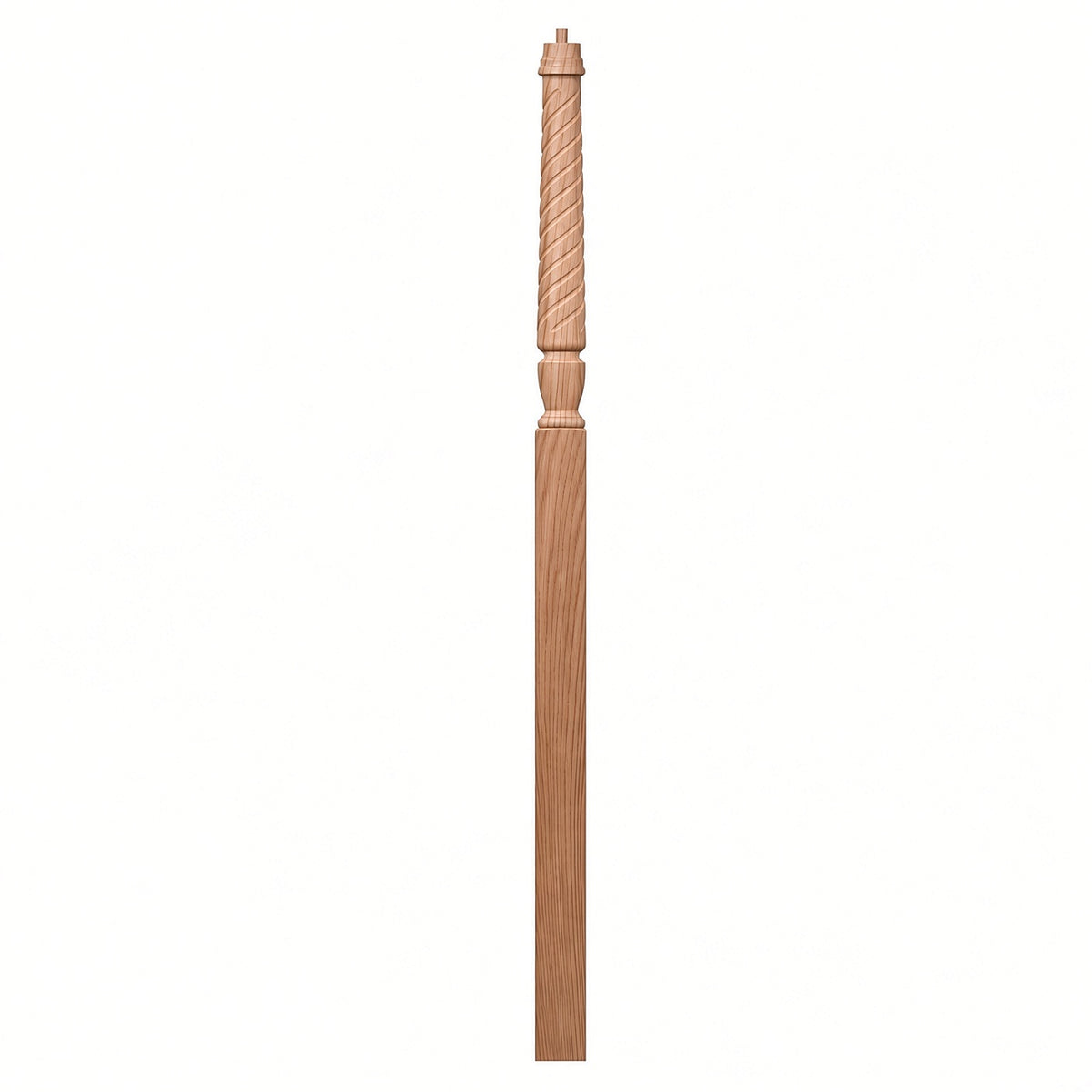 T-3018 3-1/2" x 72" Bunker Hill Pin Top Landing Newel Post, Alder