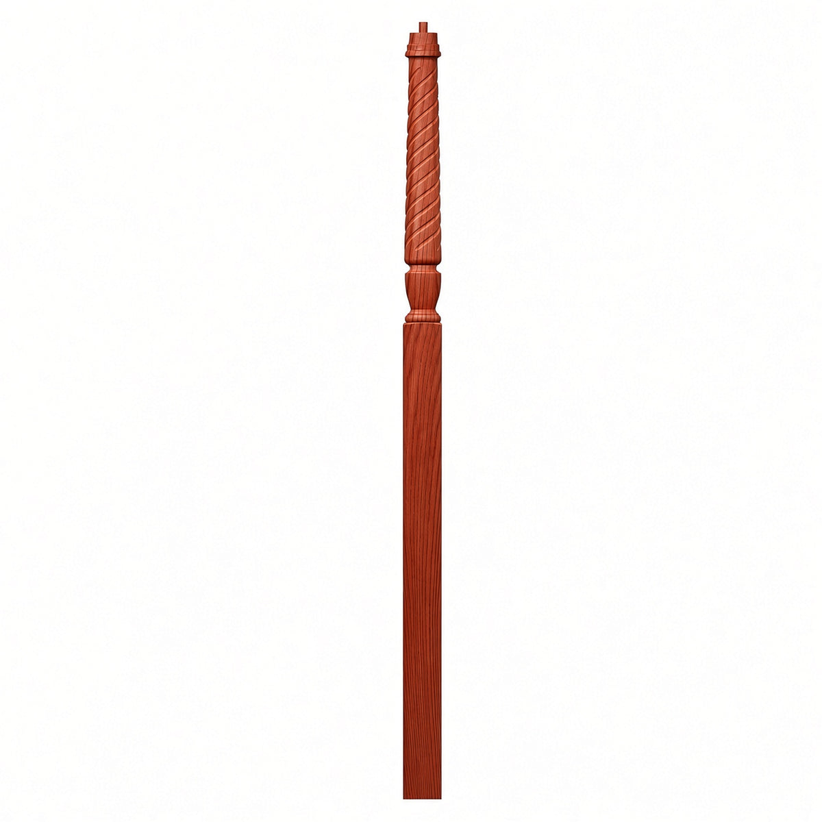 T-3018 3-1/2" x 72" Bunker Hill Pin Top Landing Newel Post, Brazilian Cherry