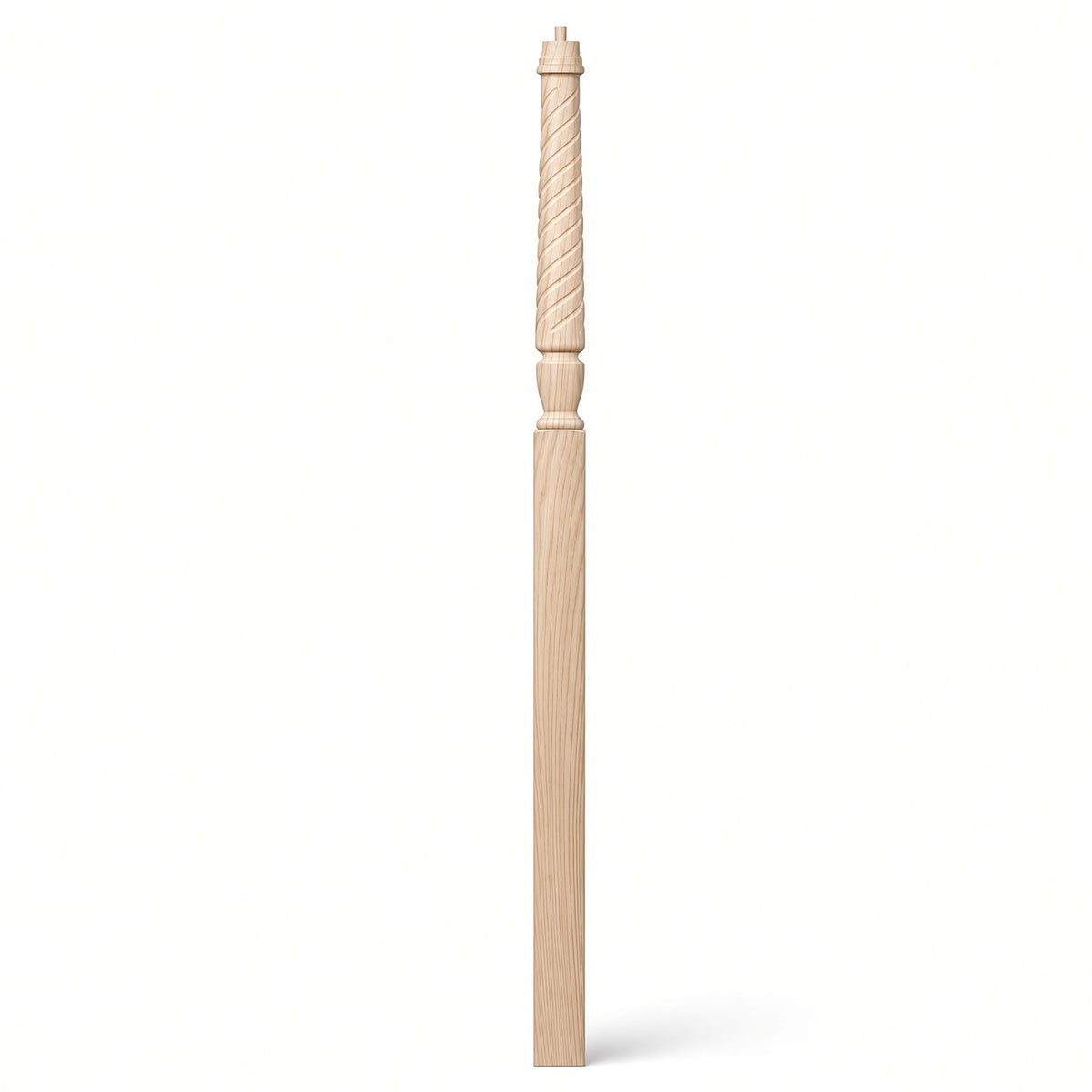 T-3018 3-1/2" x 72" Bunker Hill Pin Top Landing Newel Post, Hard Maple