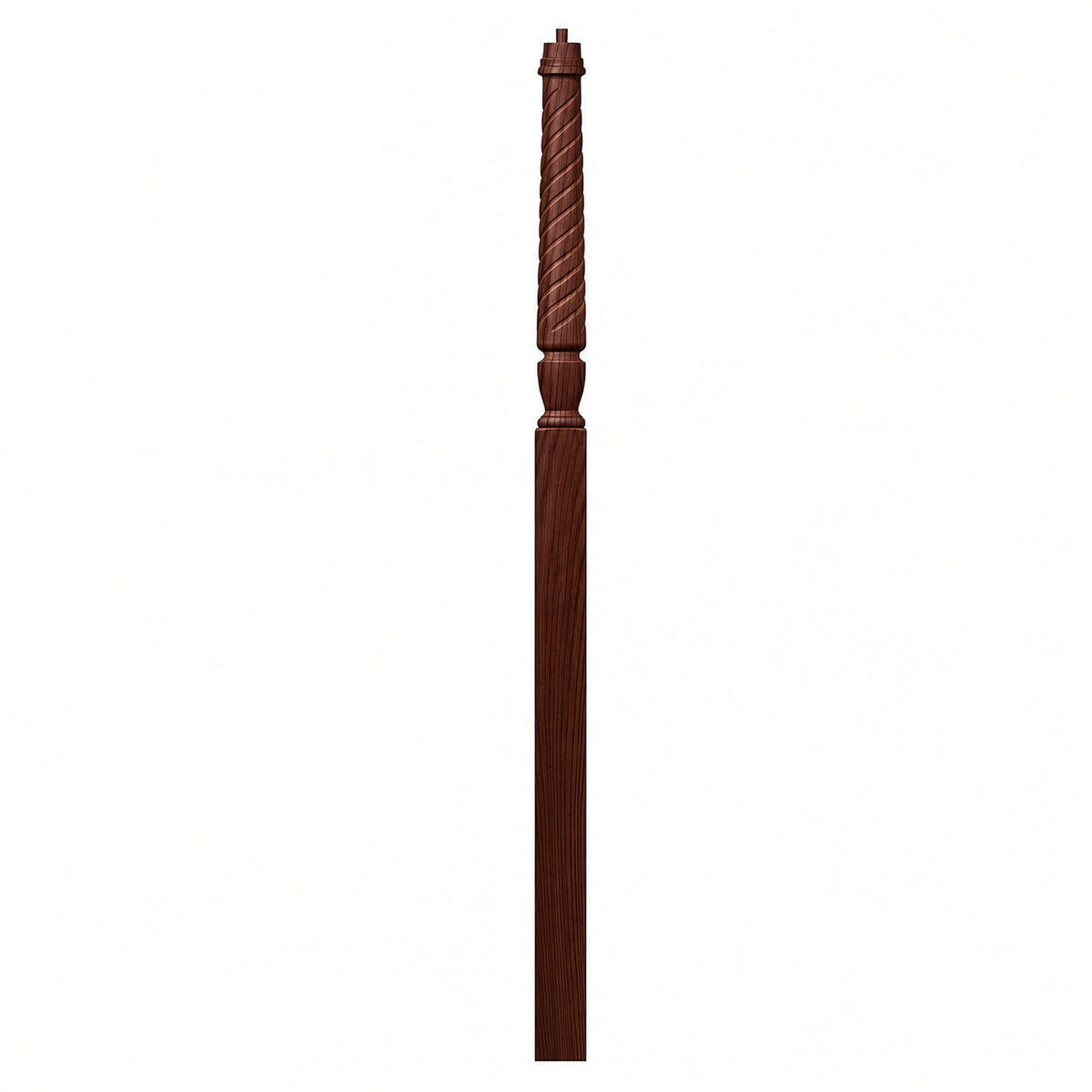 T-3018 3-1/2" x 72" Bunker Hill Pin Top Landing Newel Post, Mahogany