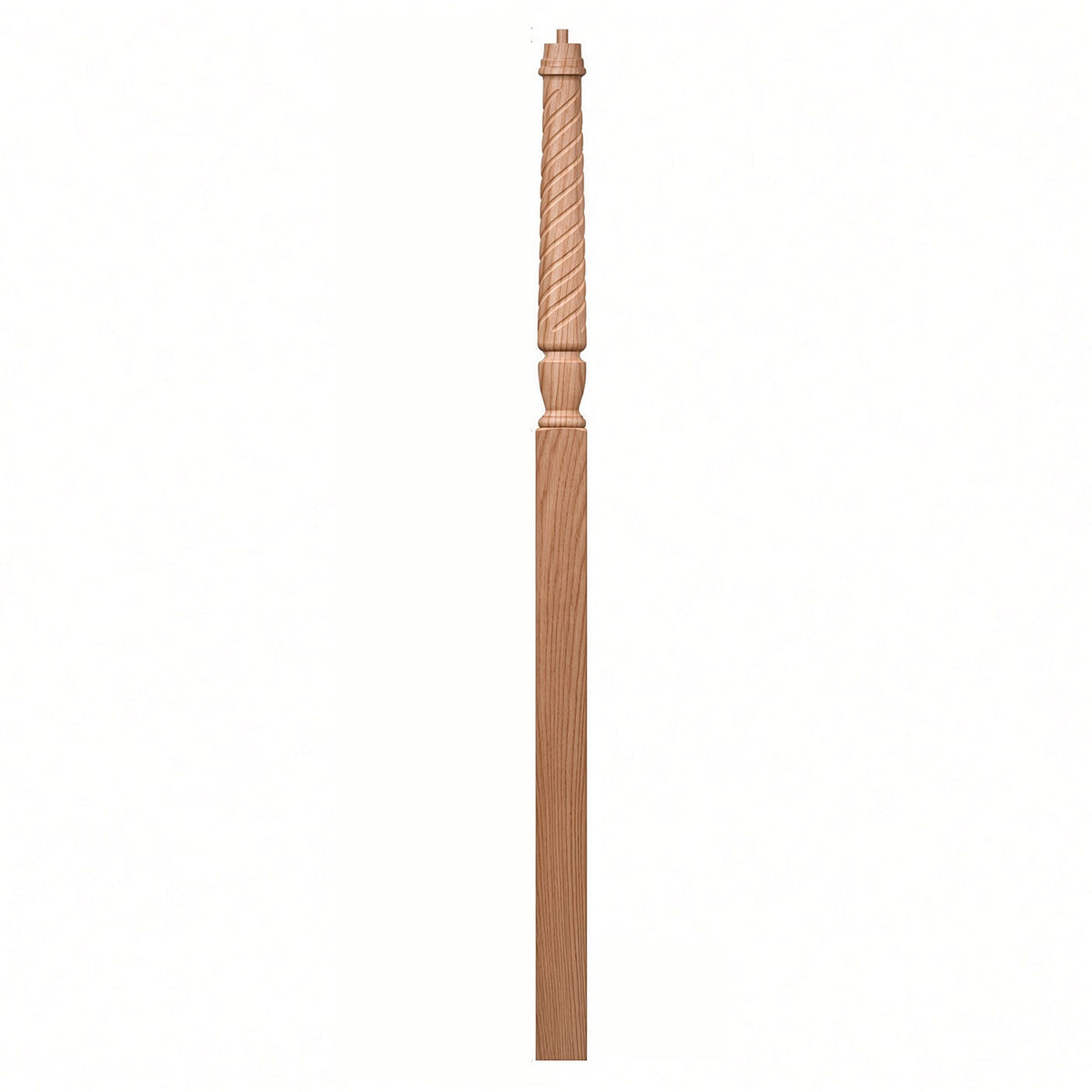 T-3018 3-1/2" x 72" Bunker Hill Pin Top Landing Newel Post, Red Oak