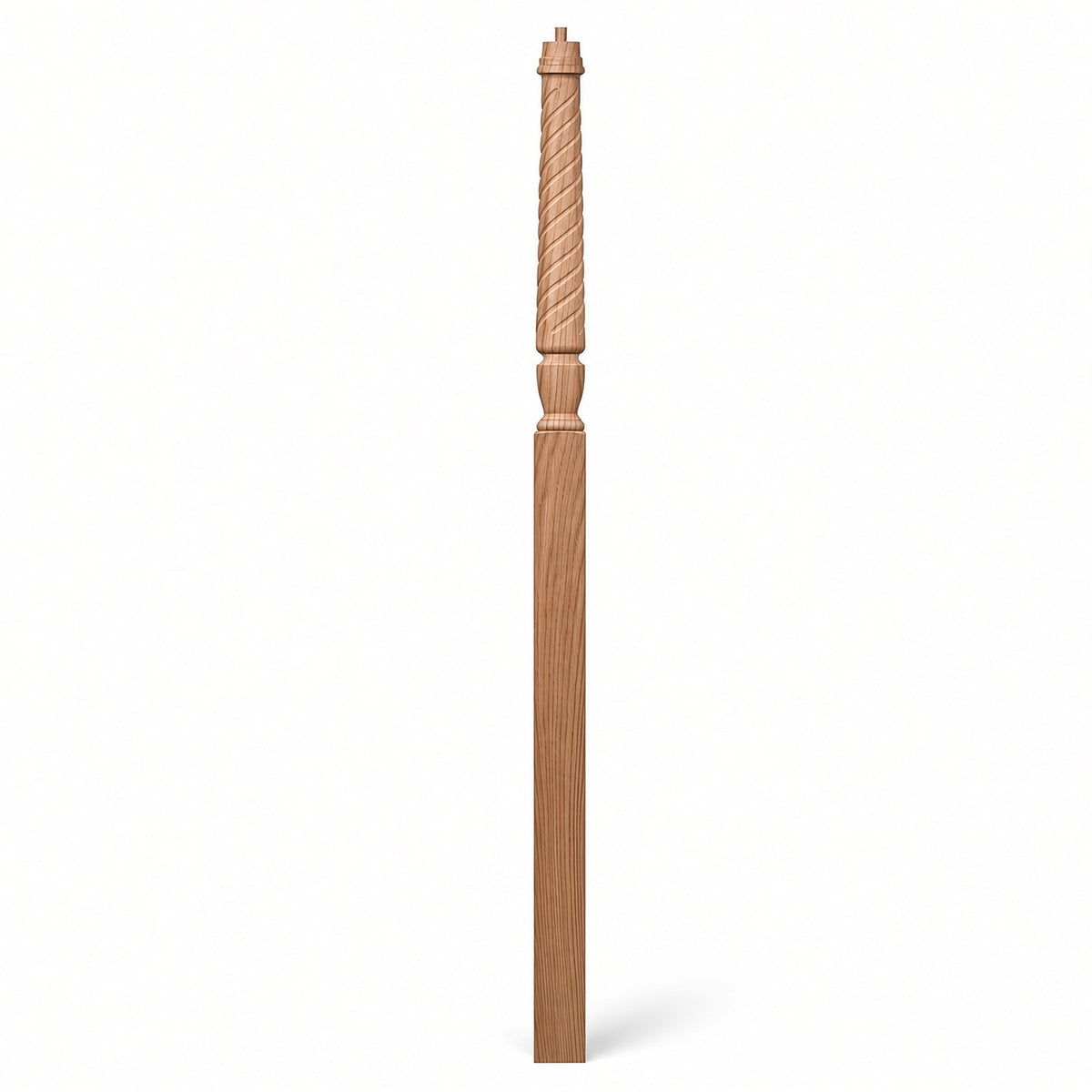 T-3018 3-1/2" x 72" Bunker Hill Pin Top Landing Newel Post, White Oak