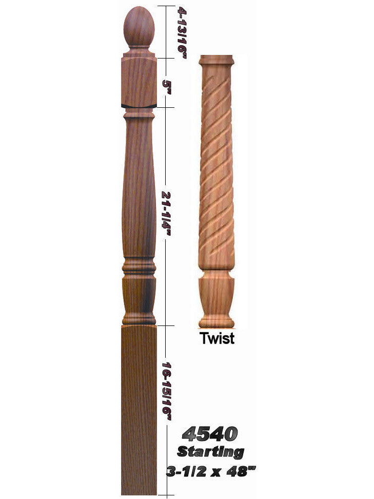 T-4540 Ball Top Starting Georgia Newel Post