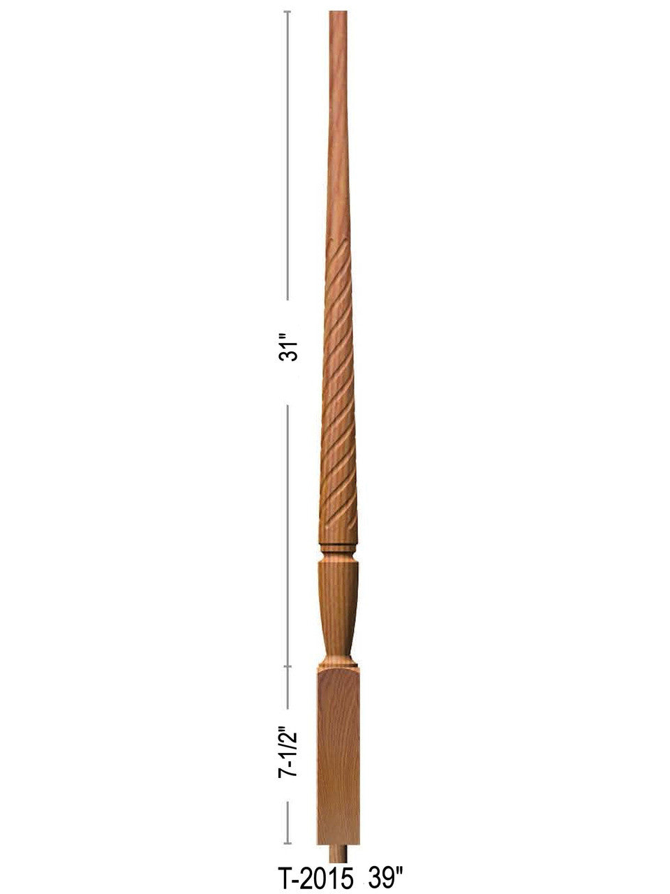 T-2015 39" Twist Bunker Hill Baluster