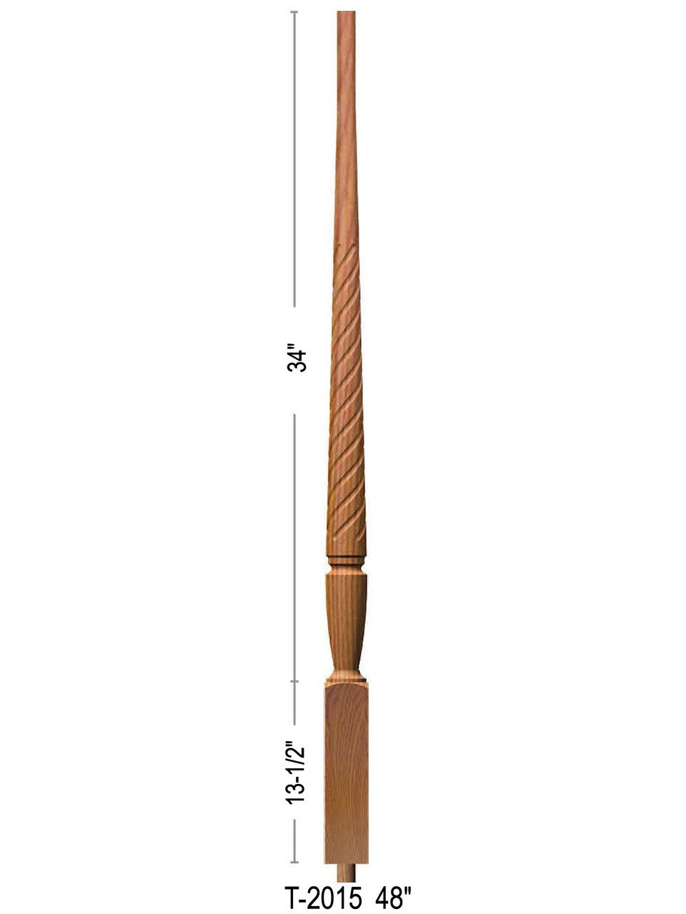 T-2015 48" Twist Bunker Hill Baluster