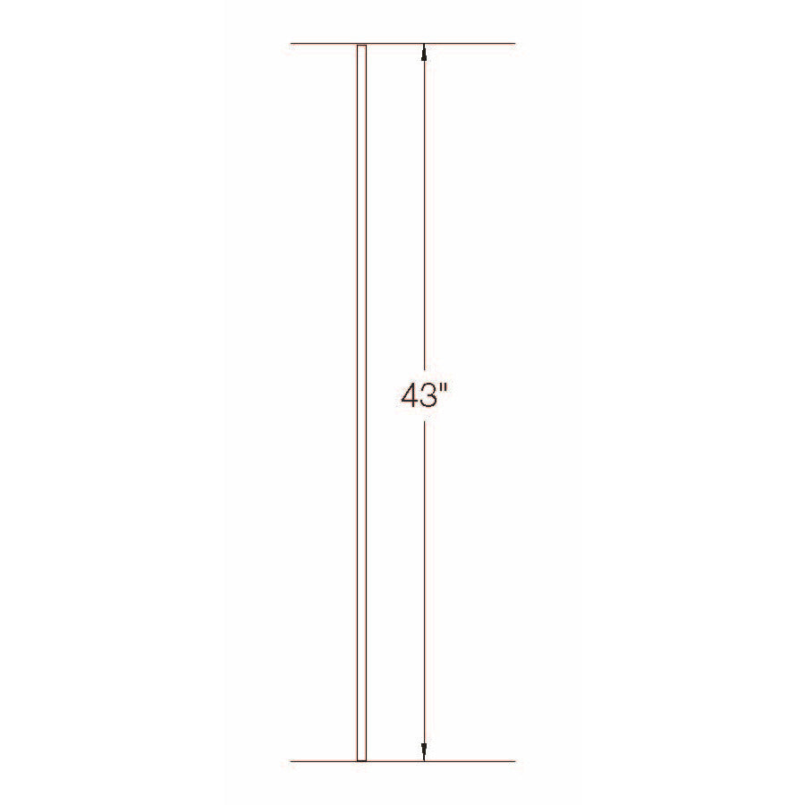 TR01 12mm Round Tubular Steel Tubular Steel Baluster Dimensional Information