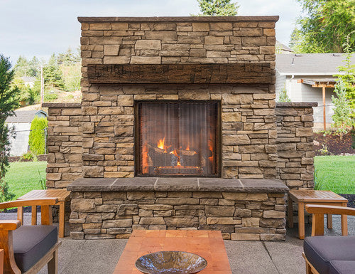 Tavern Timbered Beam Non-Combustable Fireplace Mantel Shelf, Toasted Rye Exterior