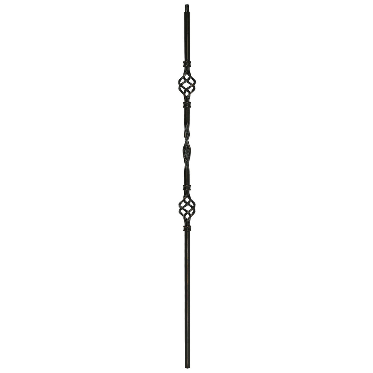 T-09 Double Basket, Single Ribbon, Tubular Steel Shown in Rubbed Copper