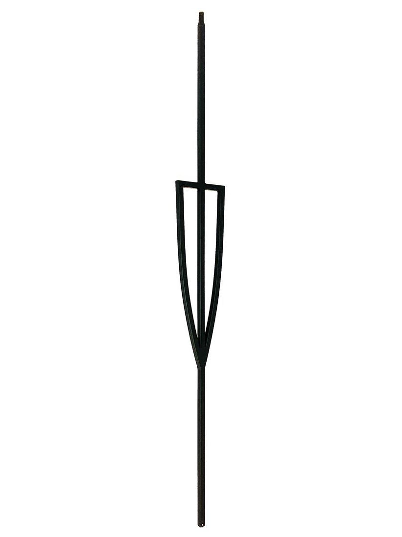 T78 1/2" Shield Metal Balusters, Satin Black