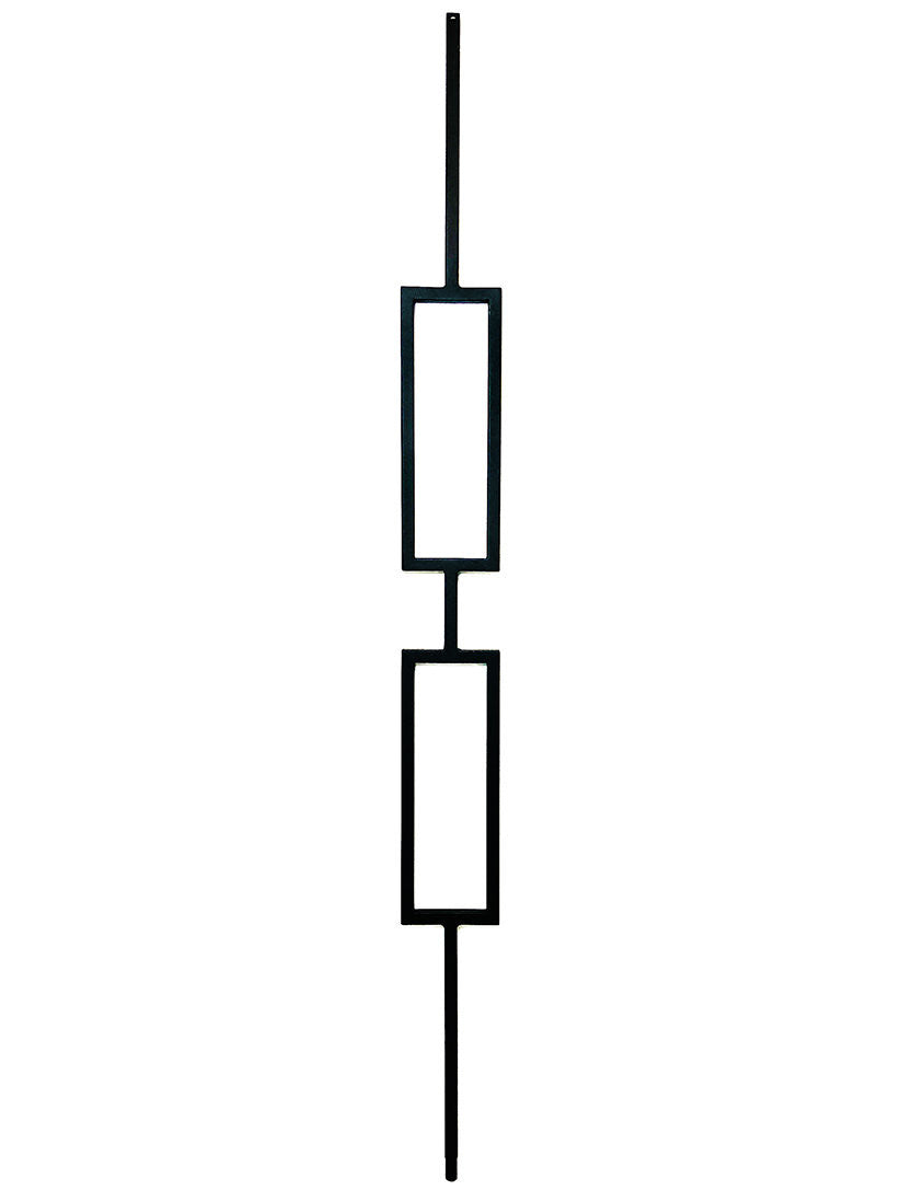 T82 1/2" Double Rectangle Baluster, Satin Black