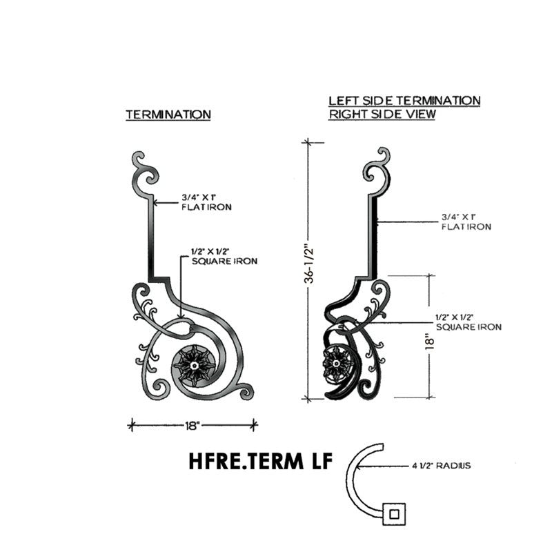 HFRE.TERM Termination Regency Newel Post, Left Hand