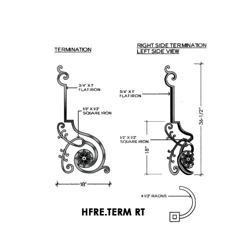 HFRE.TERM Termination Regency Newel Post