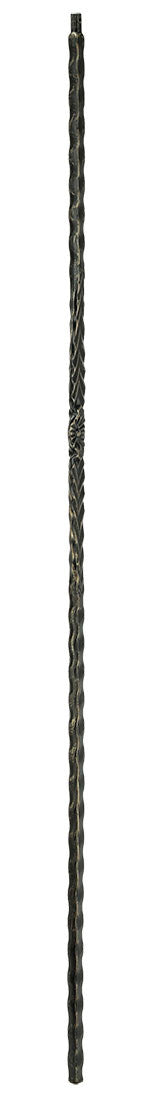 T-21 Flower with Arrows Edge Hammered Tubular Steel Baluster