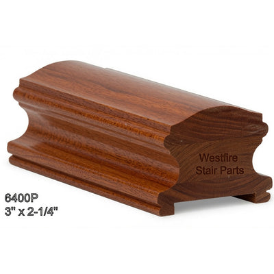 6400P Plowed 3" x 2-1/4" Handrail, Brazilian Cherry