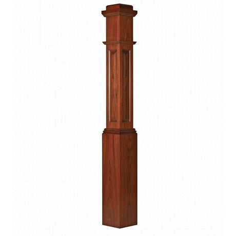 AFP-4091 Actual Flat Panel Box Newel Post, American Cherry
