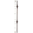 1002 Double Basket Solid Iron Hammered Baluster