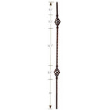 1002 Double Basket Solid Iron Hammered Baluster
