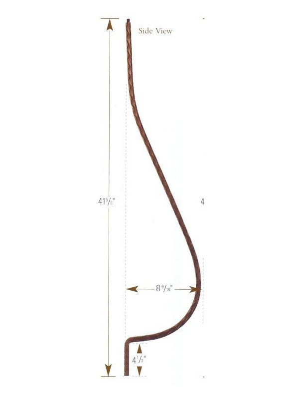 1050 Hammered Belly Baluster Iron Baluster