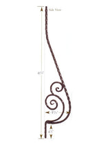 1053 Belly Baluster with Scroll, Black