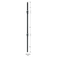 1062 Double Ball Hammered 14mm Stair Baluster
