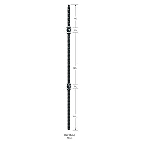 1062 Double Ball Hammered 14mm Stair Baluster