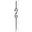 1068 Hammered 14mm S-Scroll Stair Baluster