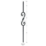 1068 Hammered 14mm S-Scroll Stair Baluster