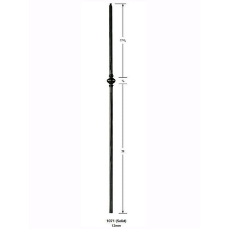 1071 Round Solid Iron 12mm Baluster with Single Knuckle